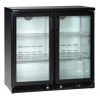 Vitrine réfrigérée noir  250L, 2 portes, froid ventilé