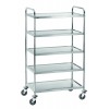 Chariot de service inox 5 plateaux