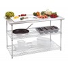 Table de travail inox L1300 x P 690 x H 880-900mm