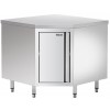 Meuble d'angle inox avec porte - L 900mm