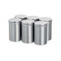 Lot de 6 salières en aluminium pour restaurant 