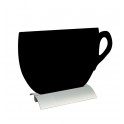 Ardoise forme tasse - support aluminium