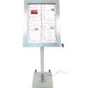 Porte menu sur pied - 4xA4 - Affichage LED 