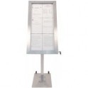 Porte menu inox brossé 6xA4 -Affichage LED 