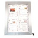 Porte menu inox brossé 4xA4 - Affichage LED 