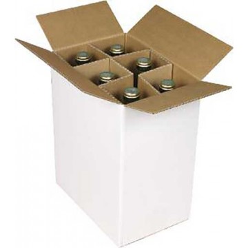 Caisse en carton de 2x6 bouteilles de vin couchées avec alvéoles