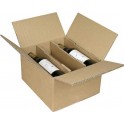 Caisse carton kraft brun - 6 bouteilles 75cl