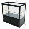 Vitrine noir en verre, coffre rangement, éclairage LED