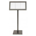 Porte menu sur pied 135cm -Eclairage LED -3xA4  