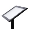 Pupitre porte menu noir lumineux 2 x A4 sur pied 