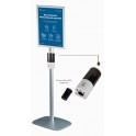 Distributeur de gel sans contact + pied et cadre A4