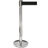 Poteau file d'attente à bande retractable noir
