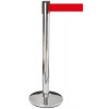 Poteau guide‑file d'attente rétractable 3m rouge base stable