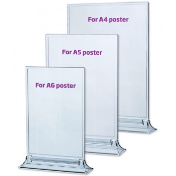 Noir A3 Portrait Présentoir en acrylique plexiglas pour menu ou affiche Support pour brochure A3 A4 A5 et A6 Poster Size 297 X 420 MM 