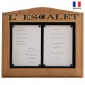 Porte menu mural - Bois - 2 x A4 - Eclairage LED