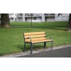 Banc public bois et pied acier avec accoudoirs  