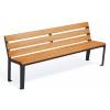 Banc public avec accoudoirs assise bois pied acier 