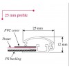 Profilé clic clac 25mm - longueur 300cm pour fabrication cadre 