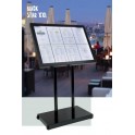 Porte menu noir LED  8xA4 sur pied 