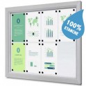 Vitrine extérieure affichage 8xA4  fond métal - Normes  IP56 et B1