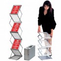 Présentoir pliable  A4 - 6 étagères + Valise 